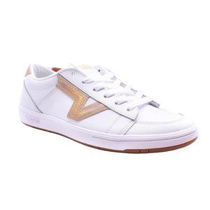 Vans Soland Leather Low Top Sneaker White & Rose Gold Size 7